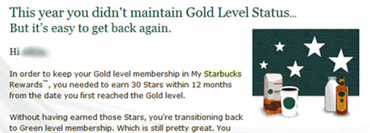 Starbucks Loyalty Message