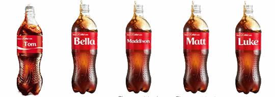 Coca Cola Australia Name Bottles