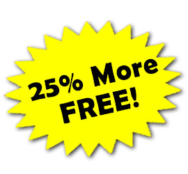 25 percent more free