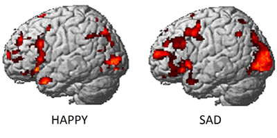 happy and sad brain activity