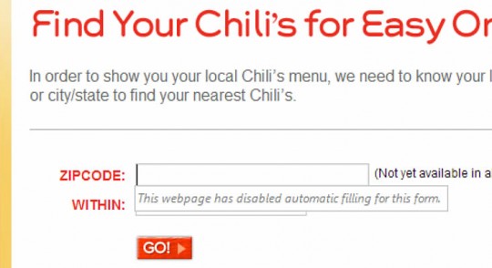 Chilis.com form