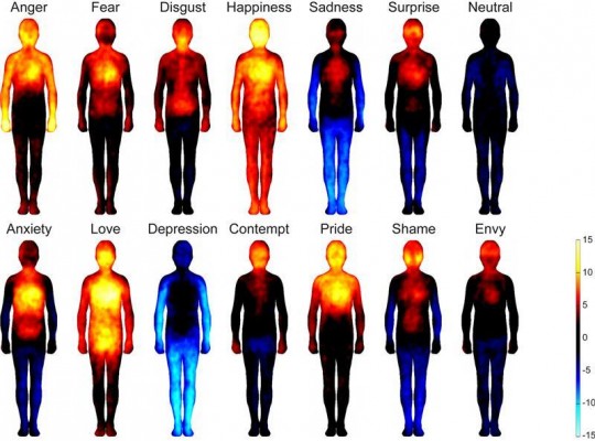 Emotions and body locations