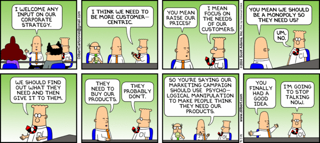 Manipulation vs. Customer Focus, Dilbert-style - Neuromarketing