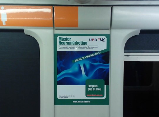 UAB neuromarketing poster on train