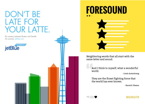 Found Rhetoric - Foresound - Jet Blue Advertising