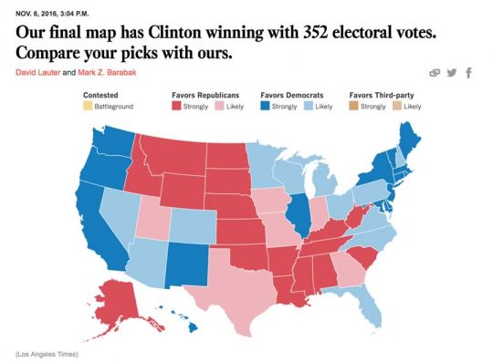 LA Times US presidential election prediction