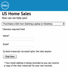Dell human chat form