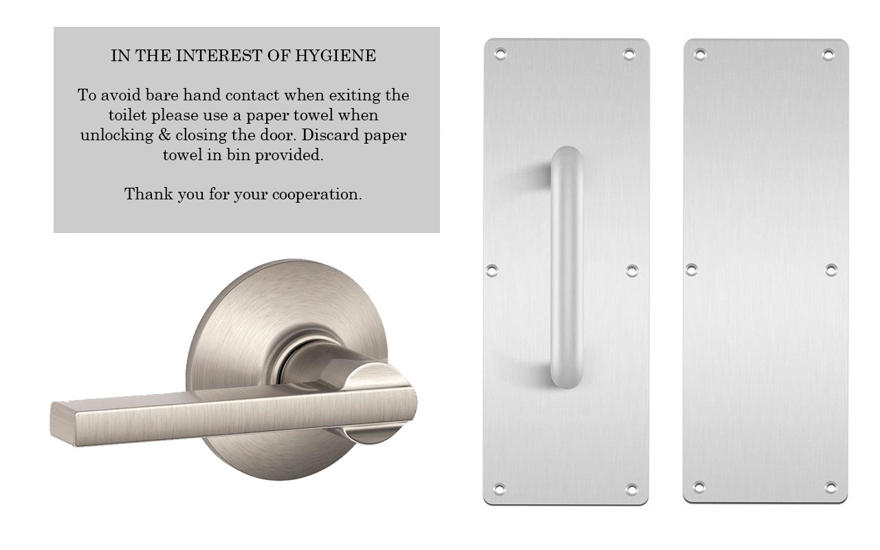 Cruise ship door handle warning