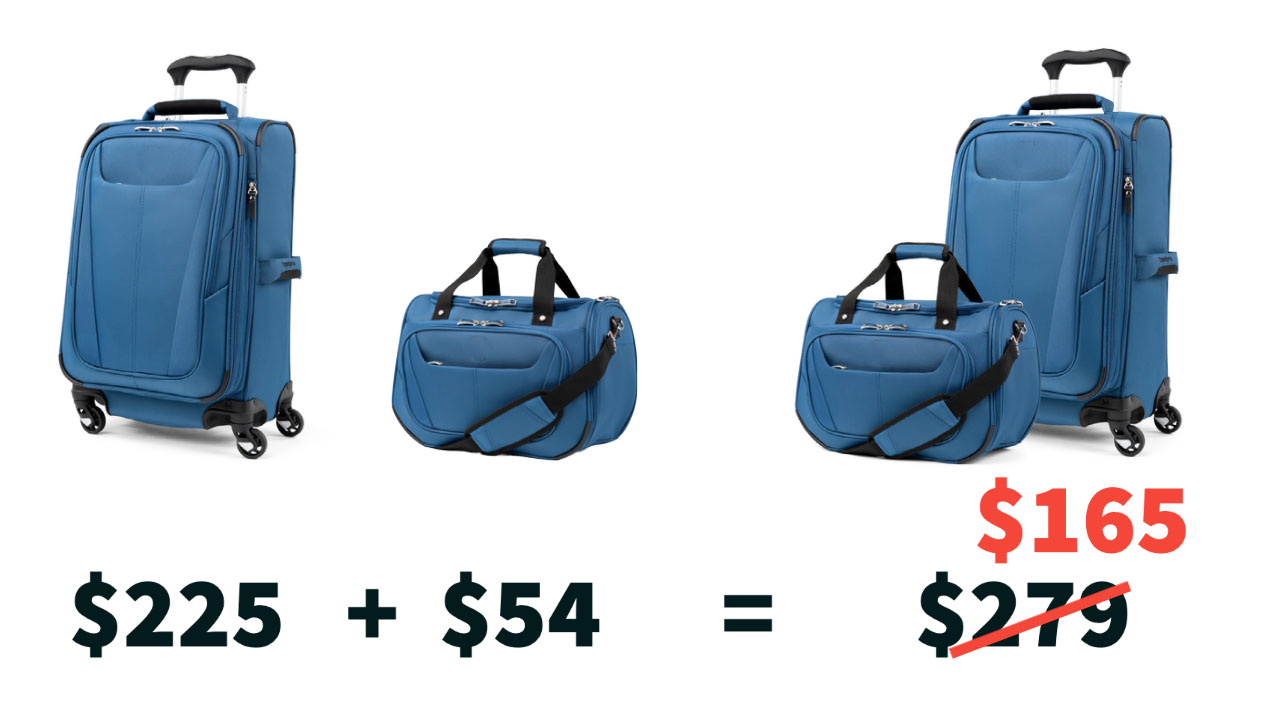 suitcases priced separately and as a bundle